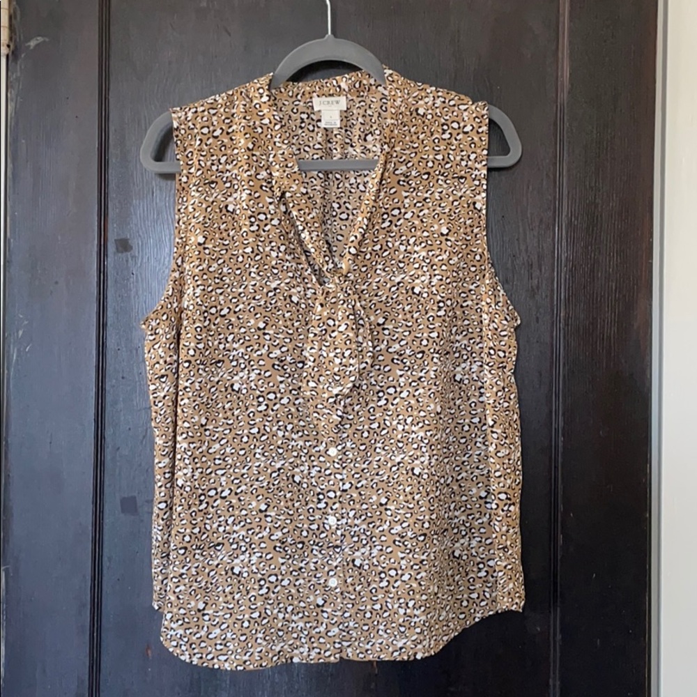 Jcrew Factory Animal Tie Neck Blouse